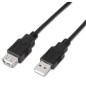 Cable Alargador USB 2-0 Aisens A101-0016- USB Macho - USB Hembra- Hasta 2-5W- 60Mbps- 1-8m- Negro