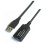 Cable Alargador USB 2-0 Aisens A101-0018- USB Macho - USB Hembra- Hasta 2-5W- 60Mbps- 5m- Negro
