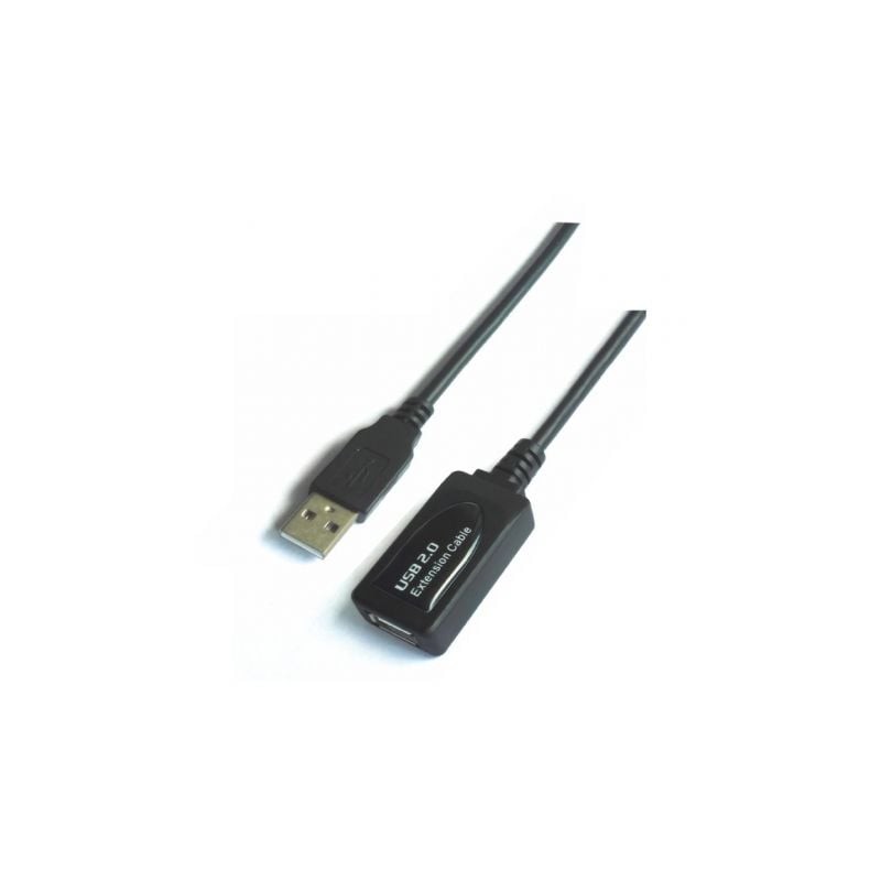 Cable Alargador USB 2-0 Aisens A101-0019- USB Macho - USB Hembra- Hasta 2-5W- 60Mbps- 10m- Negro