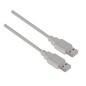 Cable USB 2-0 Aisens A101-0022- USB Macho - USB Macho- Hasta 2-5W- 60Mbps- 2m- Beige