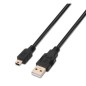 Cable USB 2-0 Aisens A101-0024- USB Macho - USB Mini Macho- Hasta 2-5W- 60Mbps- 1m- Negro