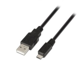 Cable USB 2-0 Aisens A101-0029- USB Macho - MicroUSB Macho- Hasta 2-5W- 60Mbps- 3m- Negro
