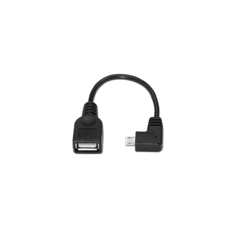 Cable USB 2-0 Aisens A101-0032- MicroUSB Macho - USB Hembra- Hasta 2-5W- 60Mbps- 15cm- Negro