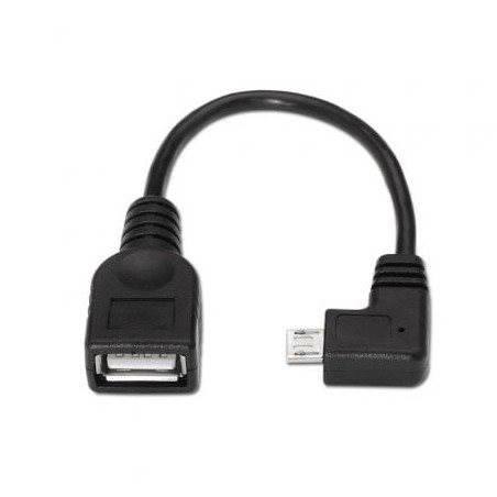 Cable USB 2-0 Aisens A101-0032- MicroUSB Macho - USB Hembra- 15cm- Negro