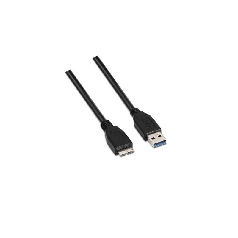Cable USB 3-0 Aisens A105-0043- USB Macho - MicroUSB Macho- Hasta 9W- 625Mbps- 1m- Negro