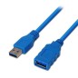 Cable Alargador USB 3-0 Aisens A105-0045- USB Macho - USB Hembra- Hasta 9W- 625Mbps- 1m - Azul