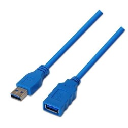Cable Alargador USB 3-0 Aisens A105-0046- USB Macho - USB Hembra- 2m- Azul
