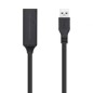 Cable Alargador USB 3-0 con Amplificador Aisens A105-0408- USB Macho - USB Hembra- Hasta 9W- 625Mbps- 10m- Negro
