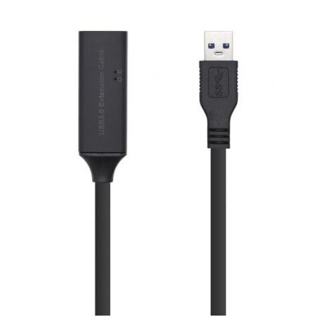 Cable Alargador USB 3-0 con Amplificador Aisens A105-0409- USB Macho - USB Hembra- 15m- Negro