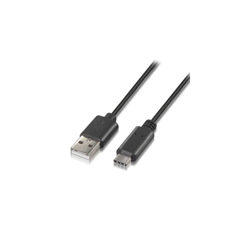 Cable USB 2-0 Tipo-C Aisens A107-0050- USB Tipo-C Macho - USB Macho- 50cm- Negro
