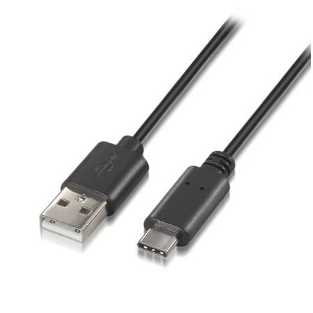 Cable USB 2-0 Tipo-C Aisens A107-0050- USB Tipo-C Macho - USB Macho- Hasta 9W- 625Mbps- 50cm- Negro