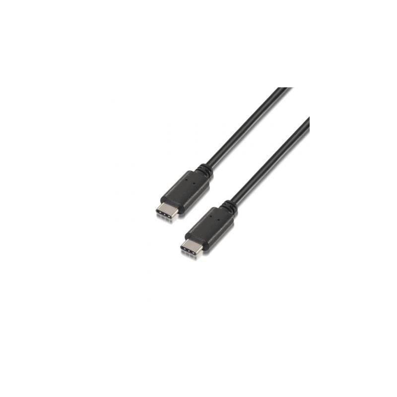 Cable USB 2-0 Tipo-C Aisens A107-0055- USB Tipo-C Macho - USB Tipo-C Macho- Hasta 9W- 625Mbps- 50cm- Negro