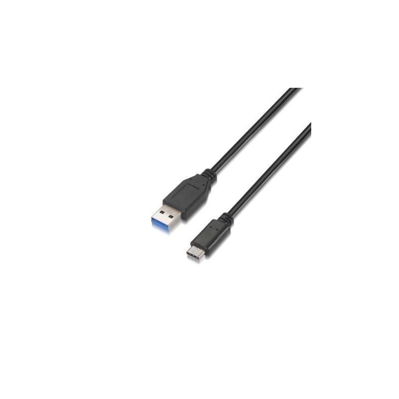 Cable USB 3-1 Aisens A107-0060- USB Tipo-C Macho - USB Macho- 1m- Negro