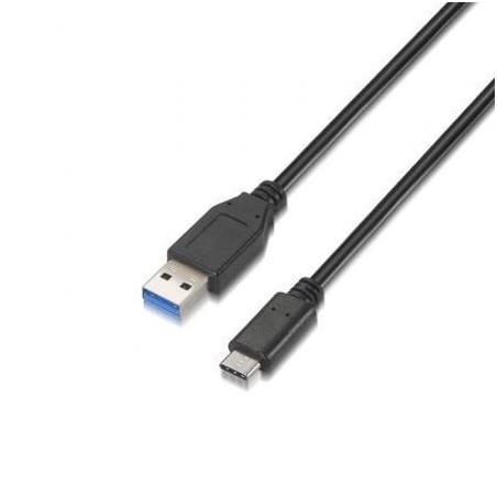 Cable USB 3-1 Aisens A107-0060- USB Tipo-C Macho - USB Macho- Hasta 27W- 625Mbps- 1m- Negro