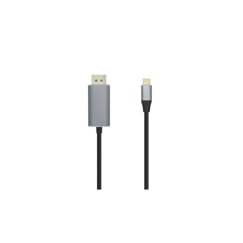 Cable Displayport Aisens A109-0395- USB Tipo-C Macho - Displayport Macho- Hasta 27W- 1250Mbps- 1-8m- Negro