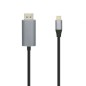 Cable Displayport Aisens A109-0395- USB Tipo-C Macho - Displayport Macho- 1-8m- Negro
