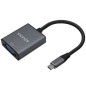 Conversor Aisens A109-0691- USB Tipo-C Macho - VGA Hembra- Hasta 27W- 1250Mbps- 15cm- Gris
