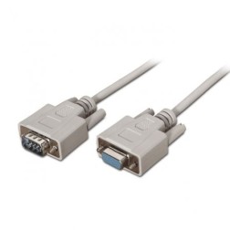 Cable Serie RS232 Aisens A112-0065- DB9 Macho - DB9 Hembra- Hasta 0-15W- 1-6Mbps- 1-8m- Beige