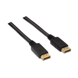Cable DisplayPort 1-2 4K Aisens A124-0130- DisplayPort Macho - DisplayPort Macho- Hasta 5W- 2300Mbps- 3m- Negro