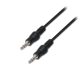 Cable Estéreo Aisens A128-0143- Jack 3-5 Macho - Jack 3-5 Macho- Hasta 0-1W- 3m- Negro