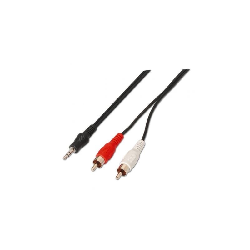 Cable Estéreo Aisens A128-0147- Jack 3-5 Macho - 2x RCA Macho- Hasta 0-1W- 1-5m- Negro