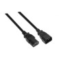 Cable Alargador de Alimentación CPU Aisens A132-0171- IEC C13 Hembra - IEC C14 Macho- Hasta 1500W- 1-5m- Negro