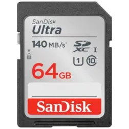 Tarjeta de Memoria SanDisk Ultra 64GB SD HC UHS-I - SDXC- Clase 10- 140MBs