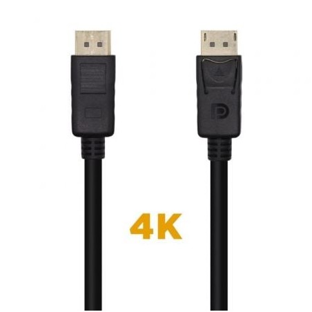 Cable DisplayPort 1-2 4K Aisens A124-0455- DisplayPort Macho - DisplayPort Macho- 1m- Negro