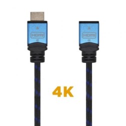 Cable Alargador HDMI Aisens A120-0452- HDMI Macho - HDMI Hembra- 1m- Negro- Azul