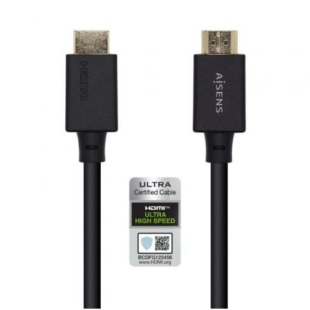 Cable HDMI 2-1 8K Aisens A150-0421- HDMI Macho - HDMI Macho- 1m- Certificado- Negro