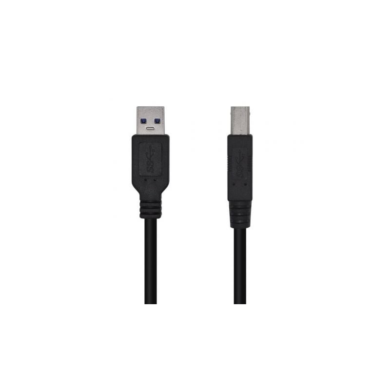 Cable USB 3-0 Impresora Aisens A105-0445- USB Tipo-B Macho - USB Macho- 3m- Negro