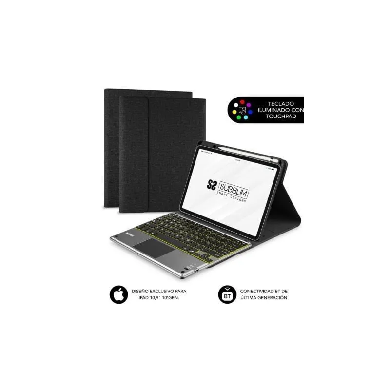 Funda con Teclado Subblim KeyTab Pro BT para Tablet iPad 10-9" 10a Gen- Negra