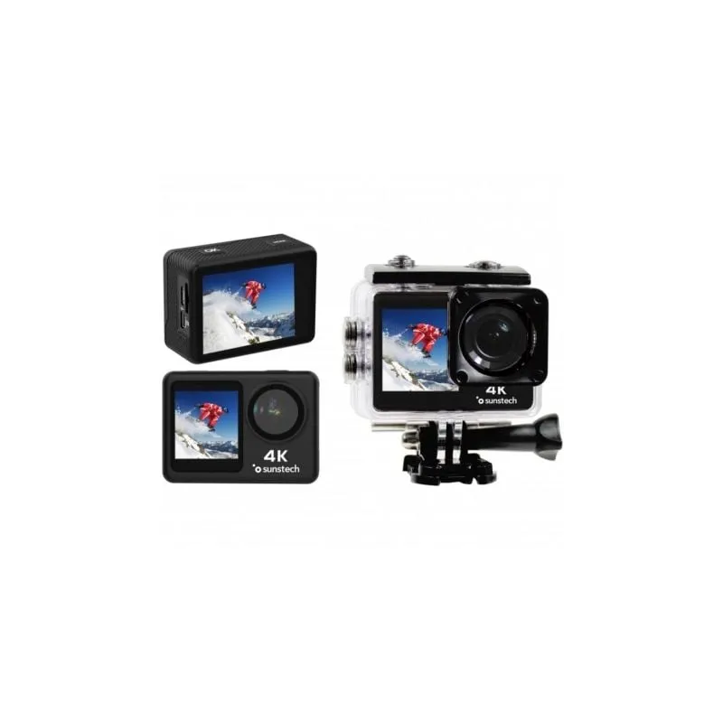 Cámara Digital Deportiva Sunstech Adventure 4K- 16MP- Ángulo de visión 170º- Negra