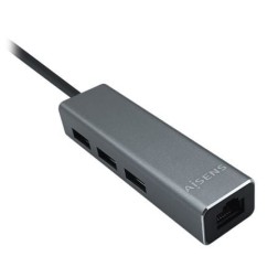 Hub USB 3-0 Aisens A106-0401- 3xUSB- 1xRJ45- Gris