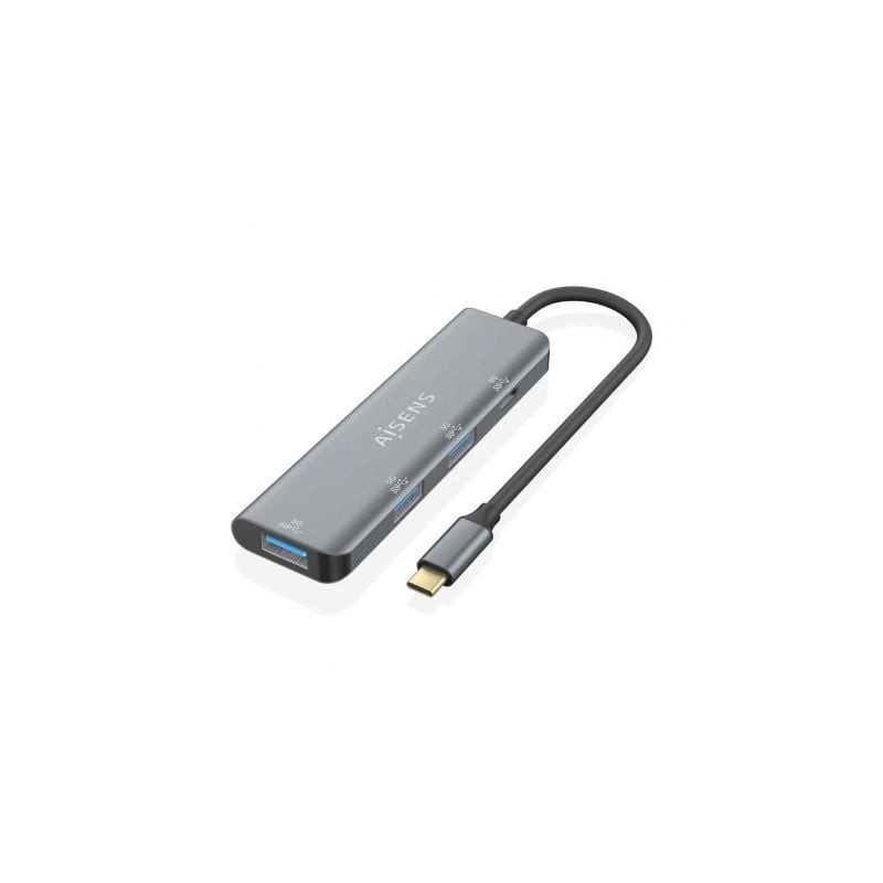 Hub USB Tipo-C Aisens A109-0762- 3xUSB- 1xUSB Tipo-C- Gris