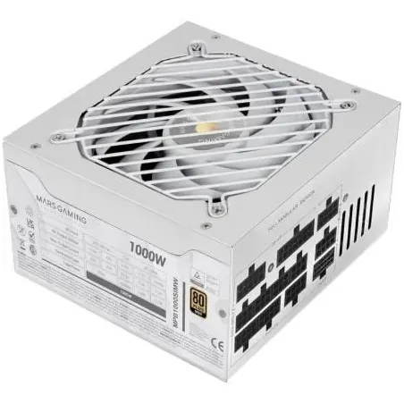 Fuente de Alimentación Mars Gaming MPB1000SIM- 1000W- Ventilador 14cm- 80 Plus Gold- Blanca