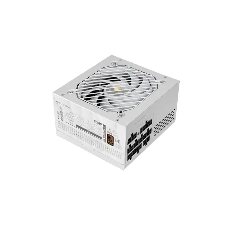 Fuente de Alimentación Mars Gaming MPB650SIM- 650W- Ventilador 12cm- 80 Plus Bronze- Blanca