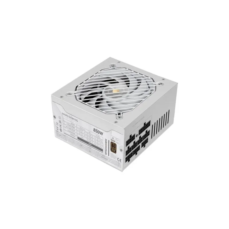 Fuente de Alimentación Mars Gaming MPB850SIM- 850W- Ventilador 14cm- 80 Plus Bronze- Blanca