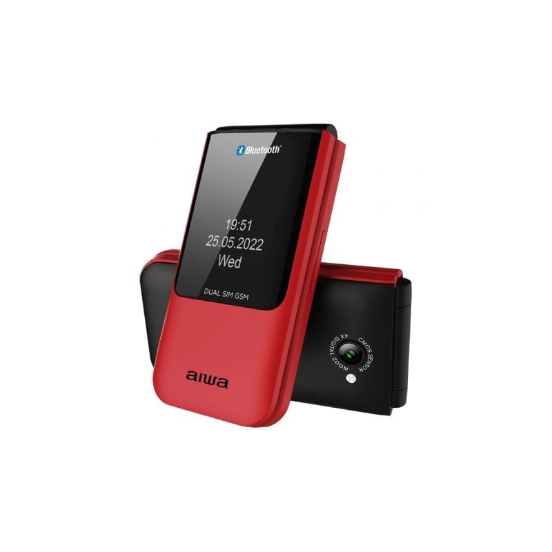 Teléfono Móvil Aiwa FP-24RD para Personas Mayores- Rojo