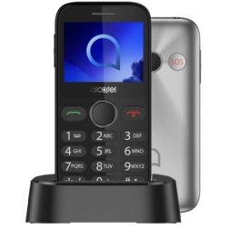 Teléfono Móvil Alcatel 2020X para Personas Mayores- Plata Metal