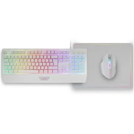 Pack Gaming Mars Gaming MCP124- Teclado H-MECH + Ratón Óptico + Alfombrilla- Blanco