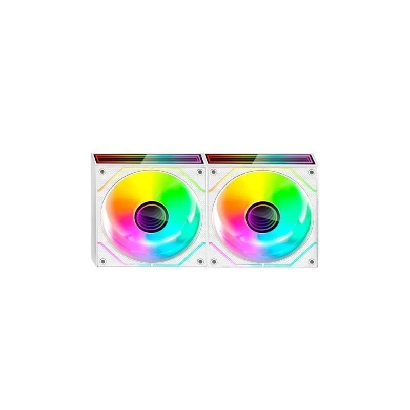 Pack 2 Ventiladores Mars Gaming MF-3DPROX2R- 12cm- ARGB- Blancos