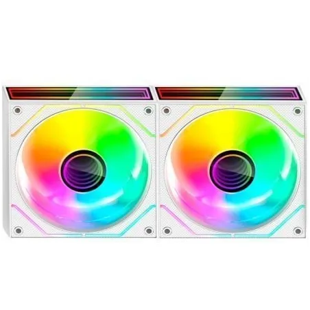 Pack 2 Ventiladores Mars Gaming MF-3DPROX2R- 12cm- ARGB- Blancos