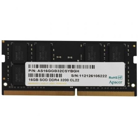 Memoria RAM Apacer ES-16G21-GSH 16GB- DDR4- 3200MHz- 1-2V- CL22- SODIMM