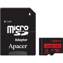 Tarjeta de Memoria Apacer 64GB XC UHS 1 con Adaptador- Clase 10- 85MBs