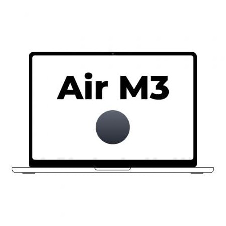 Apple Macbook Air 13,6"- M3 8-Core CPU- 8Gb- 256Gb SSD- 8-Core GPU- Medianoche