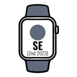 Apple Watch SE 2 Gen 2023- GPS- 40mm- Caja de Aluminio Plata- Correa Deportiva Azul Tempestad S-M