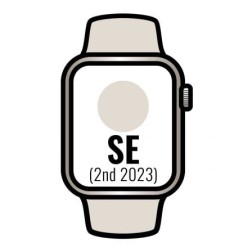 Apple Watch SE 2 Gen 2023- GPS- 44mm- Caja de Aluminio Blanco Estrella- Correa Deportiva Blanco Estrella M-L
