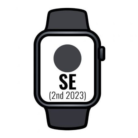 Apple Watch SE 2 Gen 2023- GPS- 44mm- Caja de Aluminio Medianoche- Correa Deportiva Medianoche M-L