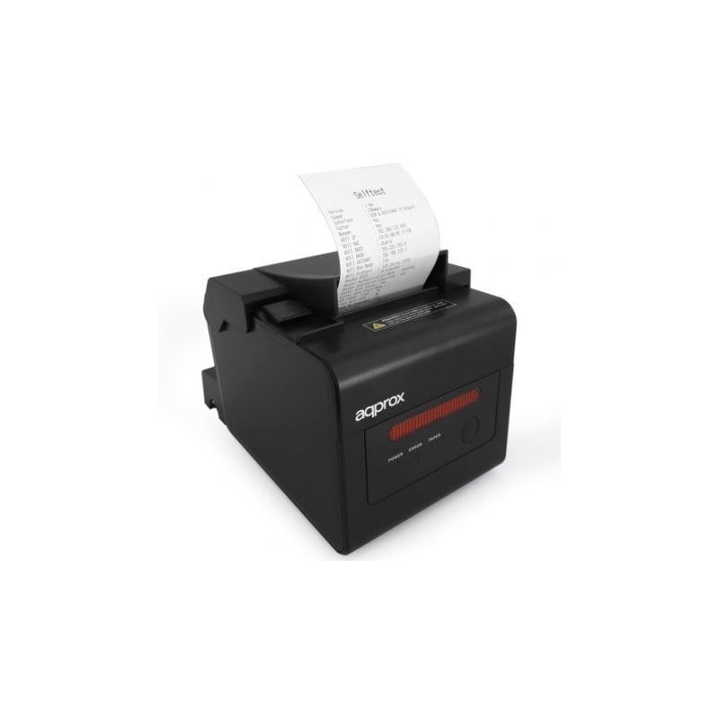 Impresora de Tickets Approx appPOS80WIFI+LAN- Térmica- Ancho papel 58 y 80mm- USB-WiFi-LAN-RS232-RJ11- Negra